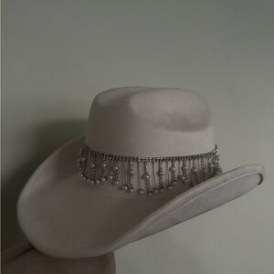 Bridal White Pearl Beaded Women's Hat